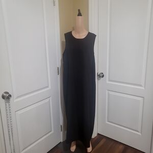 Chic Black Sleeveless Maxi Dress And Light Top/cover ( Top is a bonus )